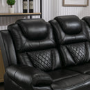 Home Theater Seating Manual Recliner Chair With Center Console And Led Light Strip For Living Room by HouseOfZazla