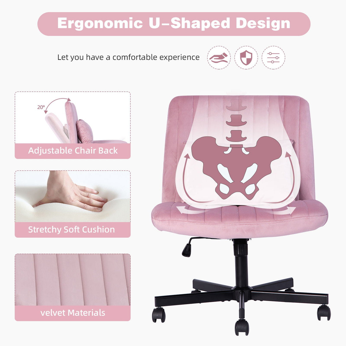 Criss Cross Office Chair With Adjustable Height, Ergonomic Design, photo 8 of 35