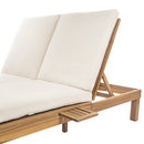 TREXM 5-Position Adjustable Backrest Double Chaise Lounge Outdoor