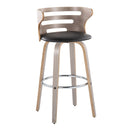 Cosini - Mid Century Modern Fixed Height, Barstool With Swivel With Round Footrest (Set of 2) by HouseOfZazla