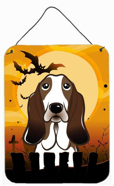 Halloween Basset Hound Wall or Door Hanging Prints BB1801DS1216