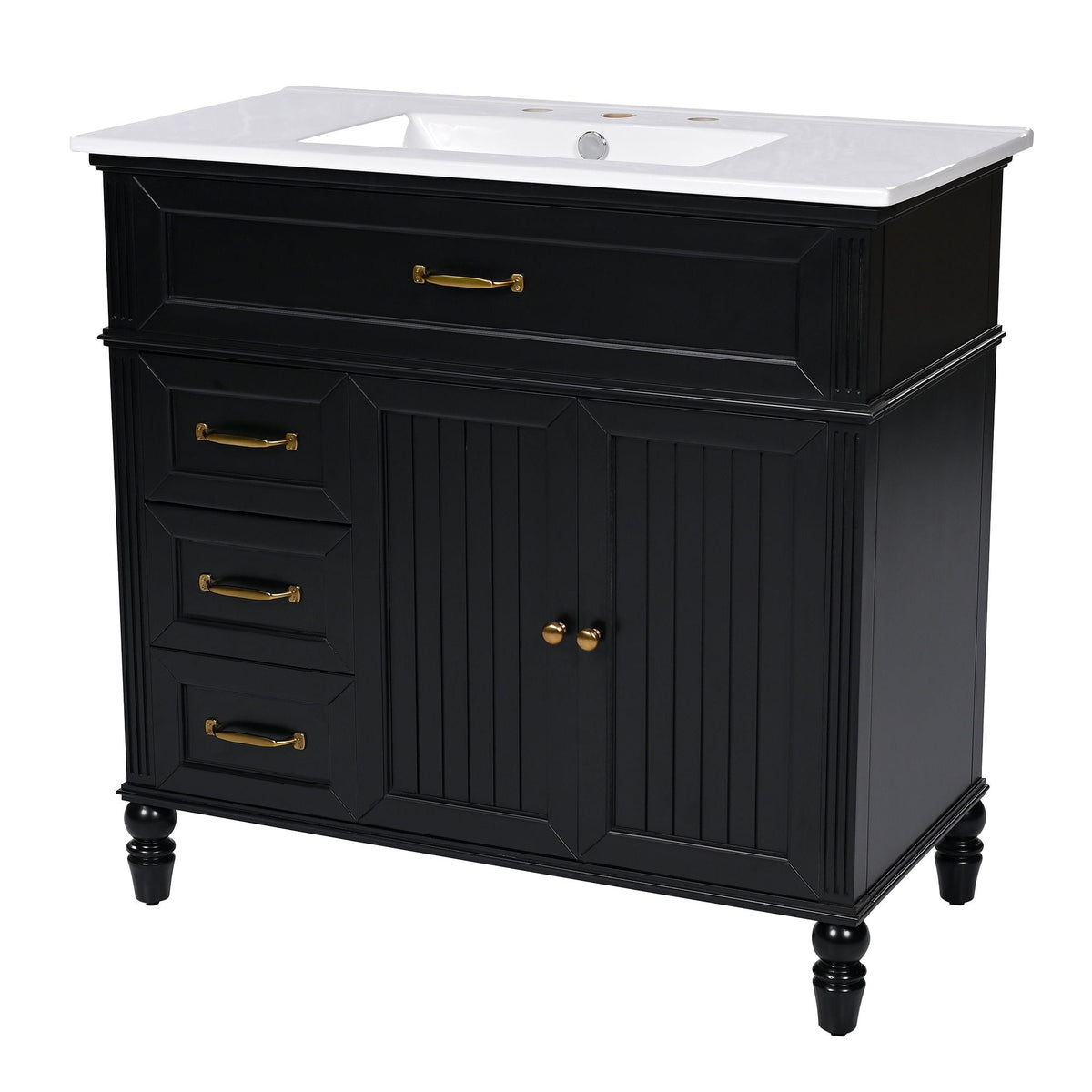 Bathroom Vanity With Sink, Freestanding Cabinet & Drawers, photo 7 of 40