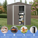 8Ft x 4Ft Outdoor Metal Storage Shed - Gray by HouseOfZazla