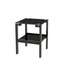 2-Piece Black Side Table, 2-Tier Space End Table, Modern Night Stand, Sofa table, Side Table with Storage Shelve