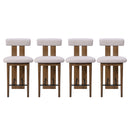 Renee Indoor Modern Split-Back Rubber Wood Counter Stool