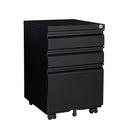Contemporary 3 Drawer Mobile Filing Cabinet With Lock, Metal Office Storage For Legal / Letter Size by Unique Piece Furniture