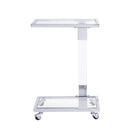 Modern Tempered Glass Side Table Sturdy Metal Base