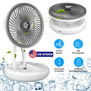 All in 1 Folding Desk Fan USB Desk Fan Small Stretchable Fan with 4 Wind Speeds Hanging Desktop Wall Mounted for Bedroom Dormitory Office Travel Campi
