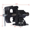 Heavy Duty 5" Multi Jaw Rotating Bench Vise with 360° Swivel Base and Head by HouseOfZazla