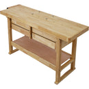 Workbench With 4 Drawers Wooden Workbench For Garage Workshop And Home - Natural by HouseOfZazla