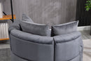 Accent Chair / Classical Barrel Chair for living room / Modern Leisure Chair (Grey)