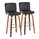 Henry - Contemporary Fixed Height Barstool With Swivel With Round Footrest (Set of 2) by HouseOfZazla