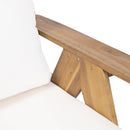 Outdoor Acacia Wood Club Chairs With Cushions (Set of 2) - Teak / Beige