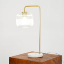 Haven - Clear Table Lamp, Button Control - Gold / White / White Marble by HouseOfZazla