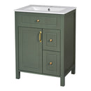 Elegant Bathroom Vanity With Ceramic Sink, Soft Close Doors And Drawers, Double Storage Racks by HouseOfZazla