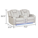 Benz - Power Reclining Loveseat With LED Lighting And Built In USB by HouseOfZazla