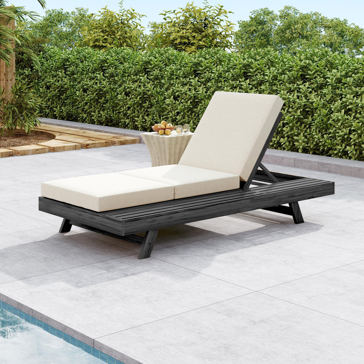 Lounge Chaise Set, Space Available On One Side, Acacia Solid Wood, photo 3 of 10