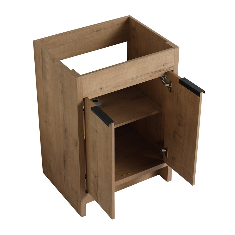 24" Freestanding Bathroom Vanity with White Ceramic Sink & 2 Soft-Close Cabinet Doors ((KD-PACKING),BVB02424IMO-G-