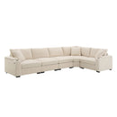 Convertible L Shaped Sectional Corner Couch With Armrest Storage Cup Holders USB Charger, Irregular Corner Oversized Comfy Modular Sofa by HouseOfZazla