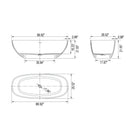 Soaking Bathtub, Freestanding, Solid Surface - Matte White by HouseOfZazla