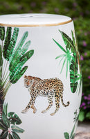 13x13x18 Ceramics Garden Stool Jungle-Themed Accent Side Table by HouseOfZazla
