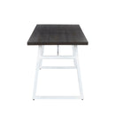 Geo - Industrial Dining Table - Vintage White / Espresso by HouseOfZazla