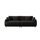 86.6 inch teddy fleece black sofa with four throw pillows hardware feet can be placed in the apartment bedroom to sit comfortably without taking up space