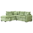 Convertible Sofa Bed Sectional Sofa Sleeper L-Shaped Sofa With A Storage Ottoman, Two Pillows, Two Power Sockets And Two USB Ports For Living Room by HouseOfZazla