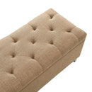 Button-Tufted Storage Ottoman With Safety Close Hinge by HouseOfZazla