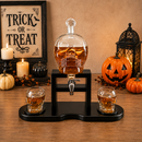 Skull Skeleton Wine & Whiskey Globe Decanter Set - 850 mL