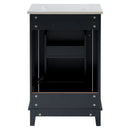 Modern Small Bathroom Vanity Cabinet With Ceramic Basin, Ample Storage, 1 Soft Close Door by HouseOfZazla
