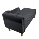 Chaise Lounge Indoor, Lounge Chair For Bedroom With Storage & Pillow, Modern Upholstered Rolled Arm Chase Lounge For Sleeping With Nailhead Trim For Living Room Bedroom Office by HouseOfZazla