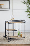 Shelf With Wheel - Black / Brown by Unique Piece Furniture