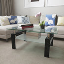 Modern Rectangular Coffee Table With Tempered Glass Top by HouseOfZazla