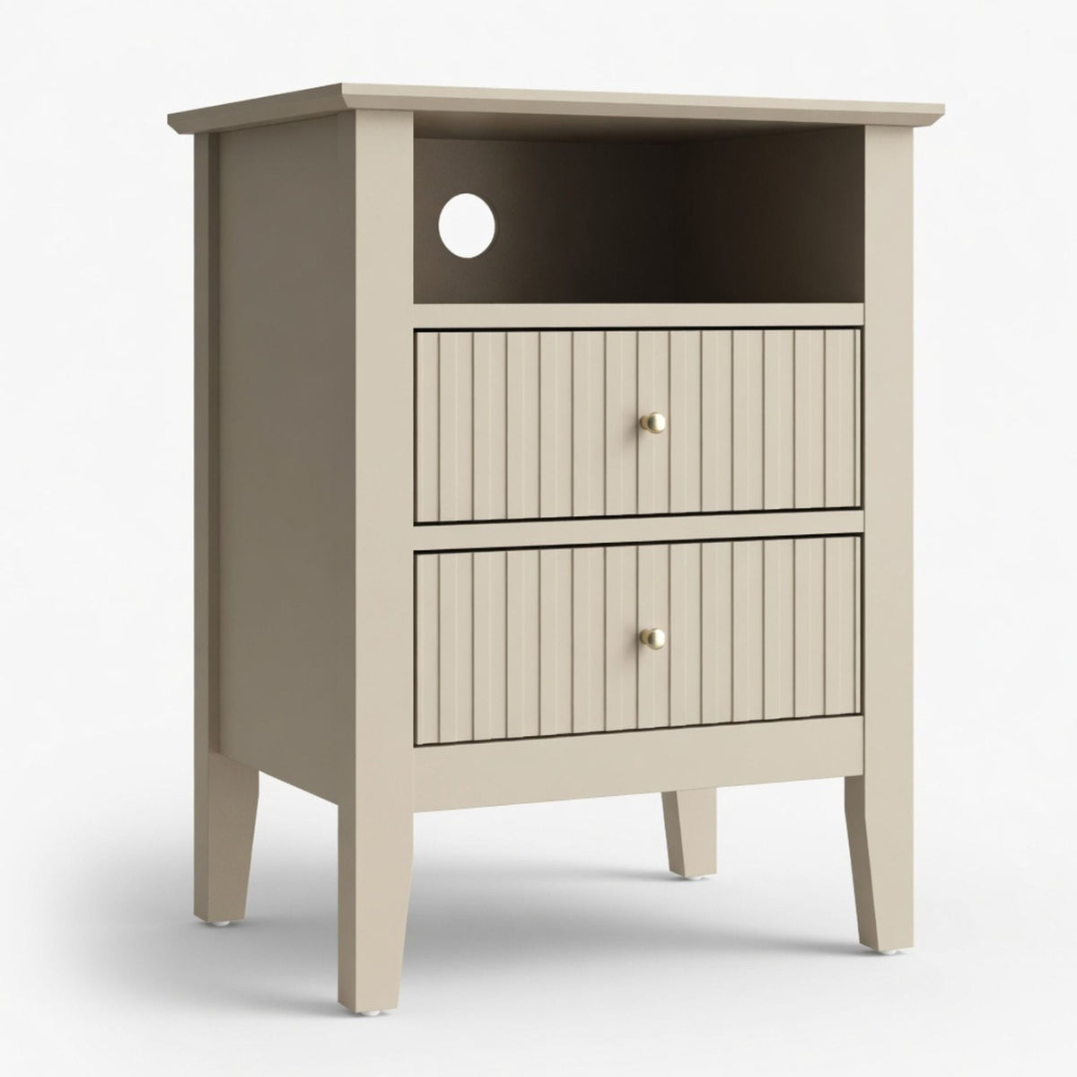 Fluted Nightstand With 2 Drawers, photo 19 of 40