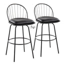 Riley - Claire Farmhouse Fixed Height Barstool With Swivel With Round Footrest (Set of 2) by HouseOfZazla