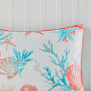 7 Piece Cotton Sateen Comforter Set Coral California King