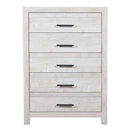 Modern Style 5 Drawer Chest In Natural Rustic Wood With Clean Lines And Spacious Storage