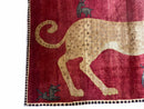 3.5 X 6 Handmade New Vintage Quality Wool Rug Leopard Red Tribal Hand-Knotted