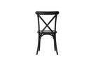 2-Pack Resin Cross Back Chair Waterproof Dining Chair Black