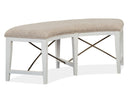 Heron Cove - Curved Bench With Upholstered Seat - Chalk White