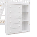 Bunk Bed With 6 Drawers And Flexible Shelves, Bottom Bed With Wheels by HouseOfZazla