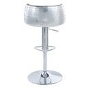 Brancaster - 41" Adjustable Stool With Swivel - Vintage Brown Top Grain Leather & Aluminum