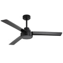 52" Outdoor Ceiling Fan Without Light with Remote Control, 3 ABS Blades Farmhouse Ceiling Fan 6-speed Reversible DC Motor Black for Living Room, Bedroom, Kitchen
