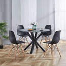 Table Mid-Century Dining Table For 4 - 6 People With Round Table Top, Pedestal Dining Table, End Table Leisure Coffee Table, Cross Leg by Unique Piece Furniture