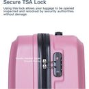 3 Piece Luggage Sets ABS Lightweight Suitcase with Two Hooks, Spinner Wheels, TSA Lock, (20/24/28), Pink