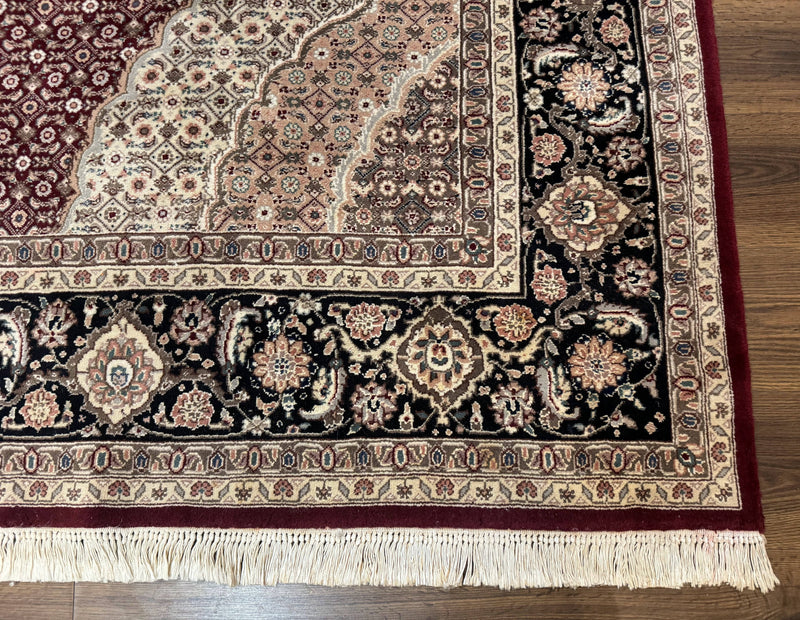 Sino Persian Rug 8x10, Herati, Elegant Oriental Carpet, Dark Maroon