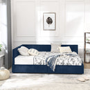 Mid-Century Storage Upholstered Tufted Bed Frame With Backrest And Armrests