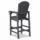 HDPE Bar Height Adirondack Chair with Cup Holder - Gray