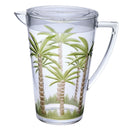 Unbreakable Plastic Water Pitcher With Lid, Palm Tree Design - Clear by HouseOfZazla